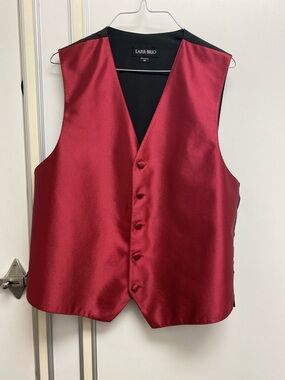 Larr Brio Men's Satin Red Vest